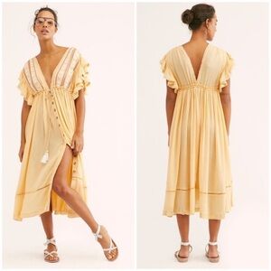 Free People Will Wait For You Midi Dress In Natural Size XS Women